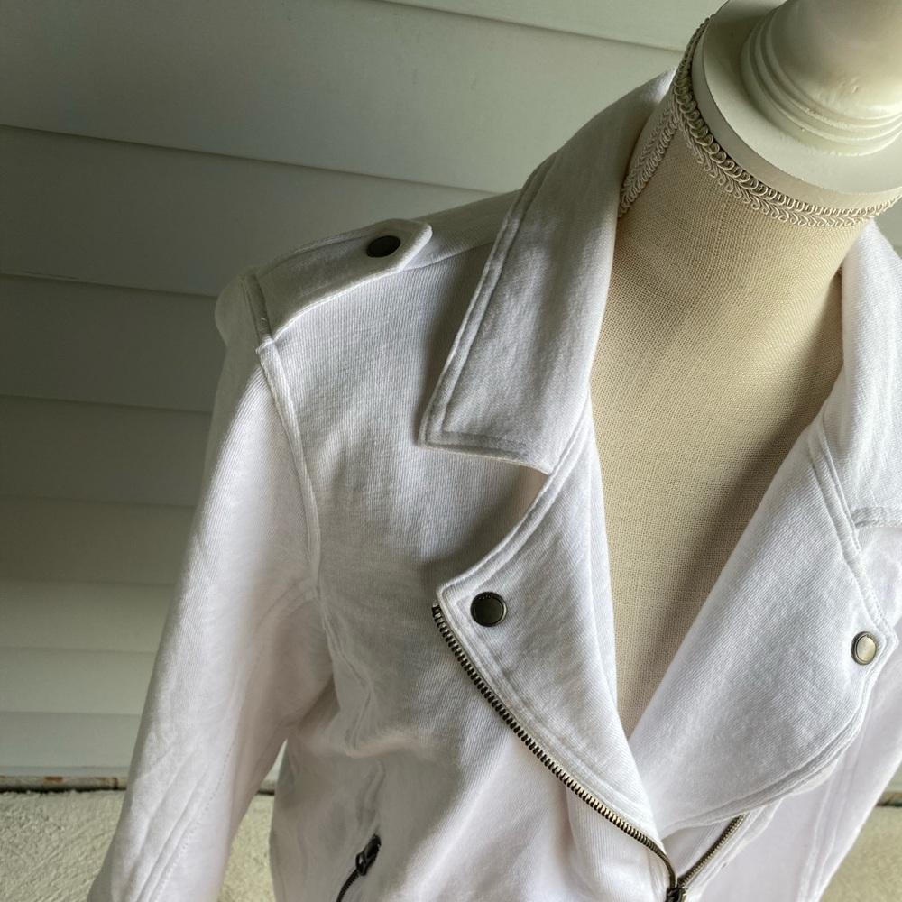 White terry biker style jacket - Picture 5 of 13
